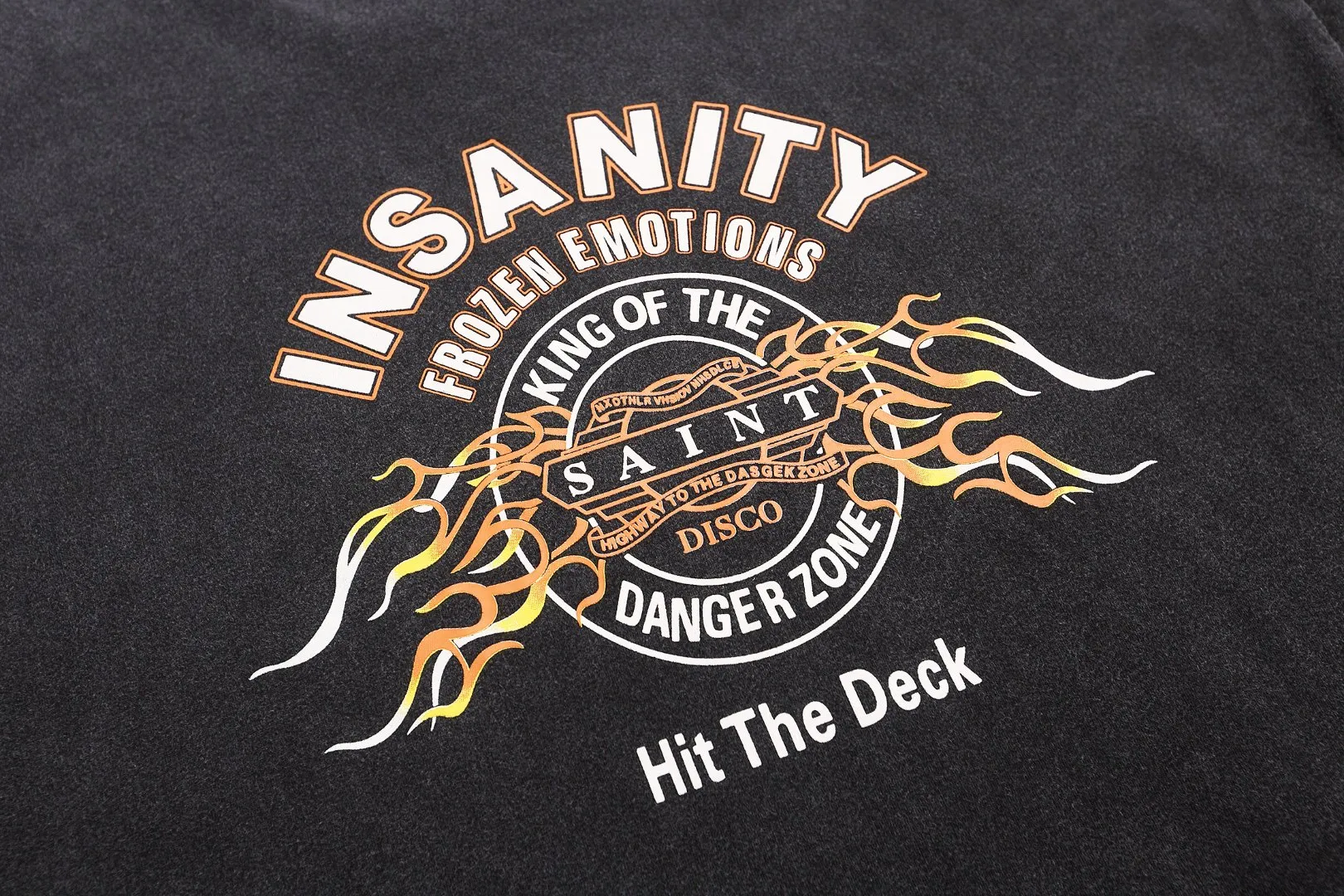 Saint Michael spider web splash ink VTG American high street washed loose long-sleeved base T-shirt Fabric: 260g Style number: SM18 Size: S-M-L-XL Color: Black Price: P156